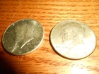 2 Kennedy Half Dollars Silver 1964