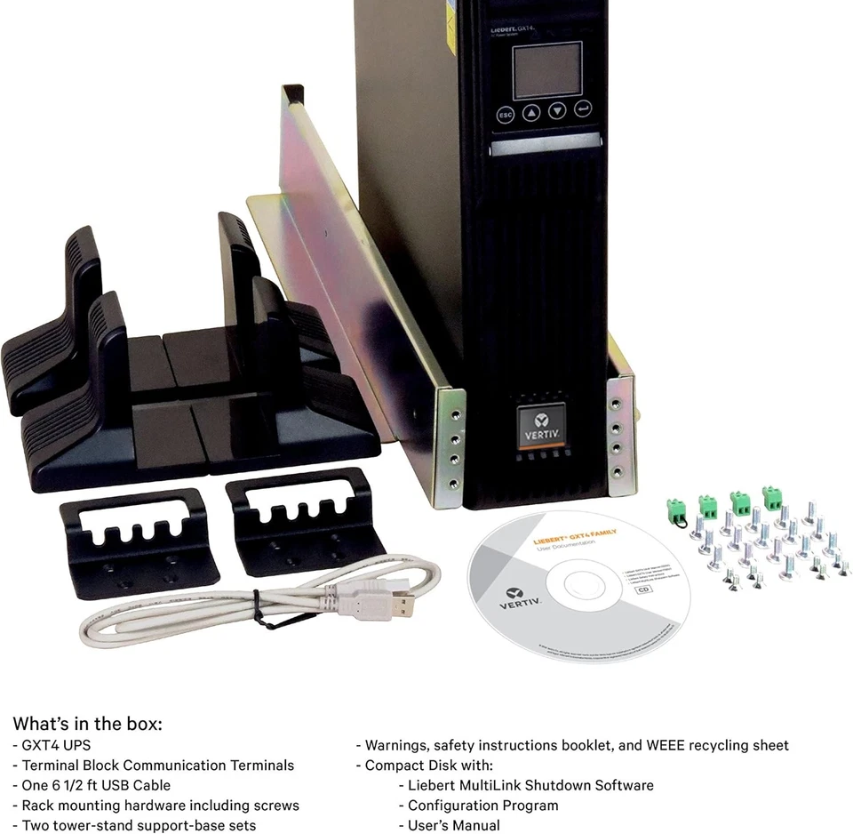 Vertiv Liebert GXT4-3000RT120 3000VA 2700W Rack/Tower Dual Conversion Online UPS - Image 3 of 4