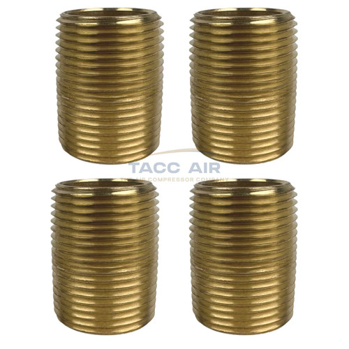 4 Pack Brass Close Pipe Nipple Fitting 3/4" MNPT x 3/4" NPT Male Adapter