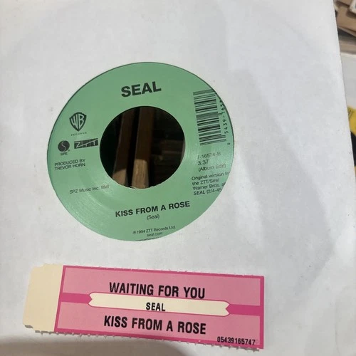 SEAL Kiss from a rose & Waiting for you 7" 45 record NEW RARE! + juke box strip