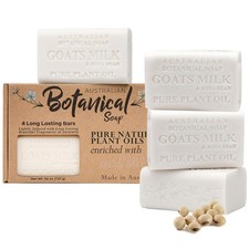 Australian Botanical Soap 6.5 OZ Pack of 4, Goat Milk Soap Bars with Soya Bean O