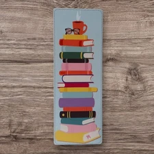 Book Tracker Bookmark Bookshelf Design Double-Sided Reading Page Marker, 7"X2.5"