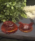 Westmoreland Ruby Red Hen On A Nest Cadmium Glow 2.5"x2" — photo 3