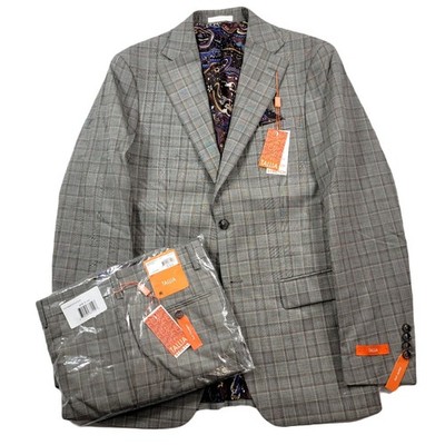 Tallia Slim-Fit Wool Suit Mens 38L 2 Piece Pants 32x32 Cream Brown $600 NEW