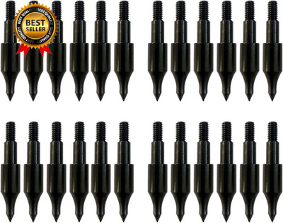 24 Pcs Steel 100 Grain Archery Arrow Field Points Field Tips - Practice Target &