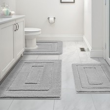 Bathroom Rugs Sets 3 Piece Super Soft Absorbent Microfiber Bath Mats Non Slip...