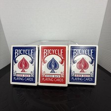3 Packs of Bicycle Poker 808 Rider Back Playing Cards Made in USA 2 blue 1 red