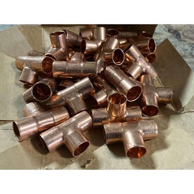 NIBCO Pipe Fitting Tee 5/8 x 3/4 OD Copper 9611 Solder Joint QTY 25