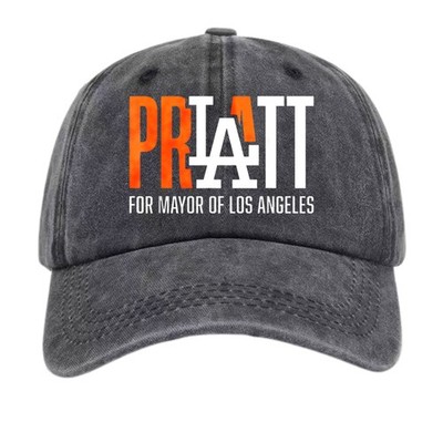 Funny Pratt For Mayor of Los Angeles Washed Black Dad Hat Gift