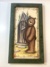 Teddy Bear Bathroom Wall Art Print Framerica Bathroom Animals Decor 18  x10  