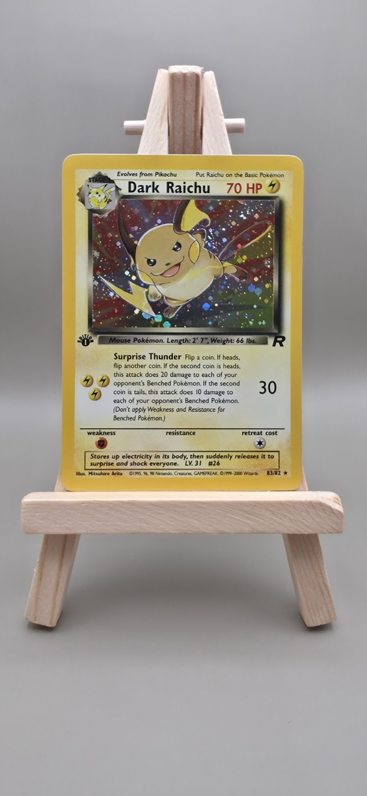 Pokémon TCG Dark Raichu Holo 83/82 Team Rocket First 1st Edition NM