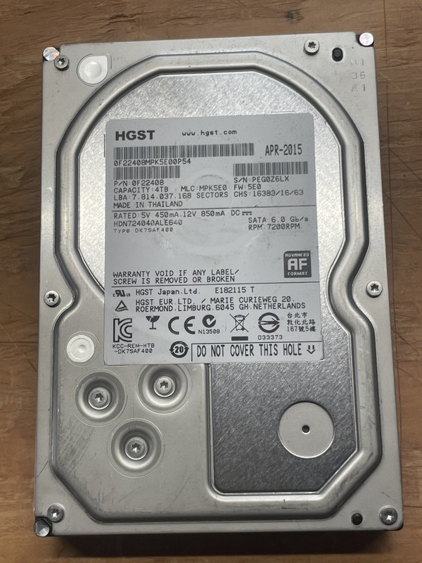 4TB HGST HDN724040ALE640 7200RPM HDD Warning (Tested)