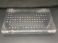 3D Periodic Table of Elements Acrylic Display Block Embedded Samples Science