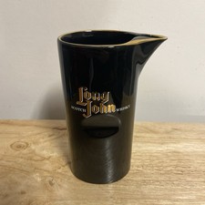 Vintage Long John Scotch Whisky Water Jug, Black Ceramic 18cm Tall WADE Man Cave