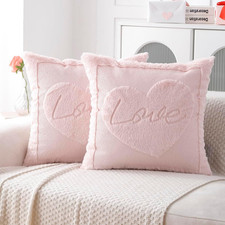Valentine  S Throw Pillow Covers 18X18 Set of 2 Pink Decoration Heart Valentine  S