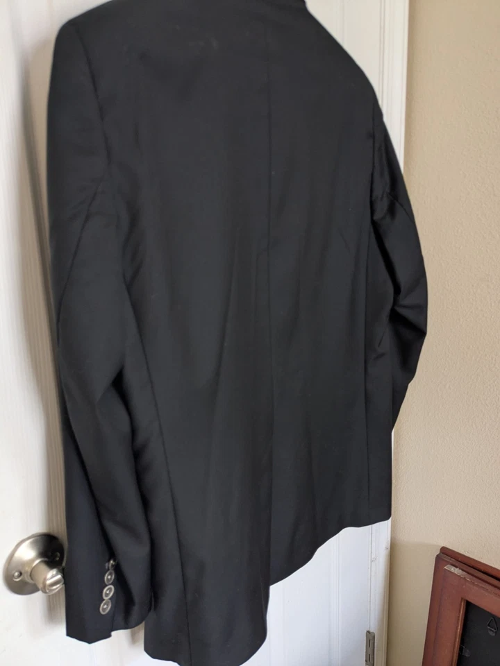 Jack Victor Black Blazer Sport Coat Super 150s Wool & Cashmere 42S — 第 3/4 张图片