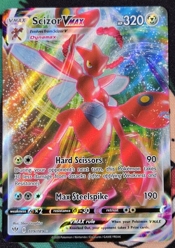 Pokemon Scizor VMAX 119/189 Darkness Ablaze Ultra Rare Holo 2020 320 HP