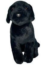 Black Lab Dog Plush 16 Realistic Stuffed Animal Toy Sitting