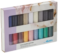 Mettler Silk Finish Cotton Thread Set | Colors may vary | 18 Pcs, Piece