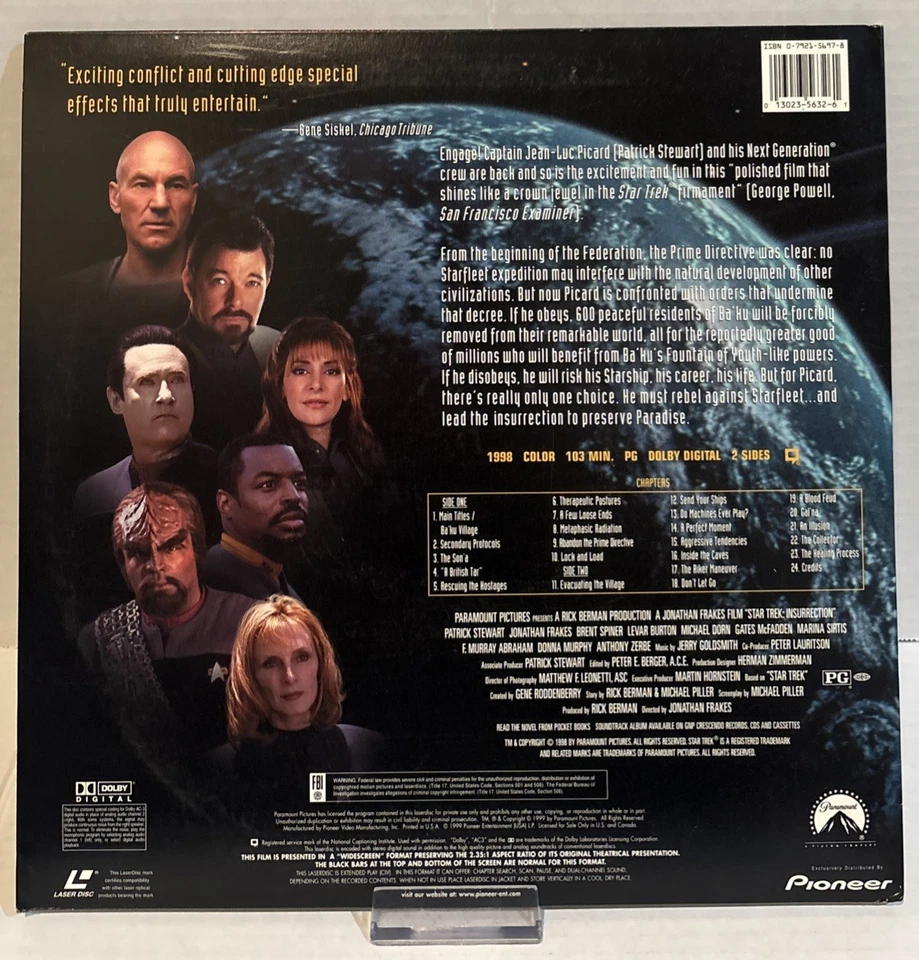 STAR TREK INSURRECTION (1998) Laserdisc PARAMOUNT Widescreen Edition AC3 RARE - Image 2 of 4