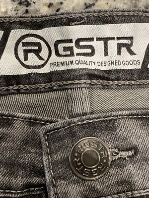 RGSTR Mens Pants Jeans 38x40 Gray Distressed Biker Moto Skinny