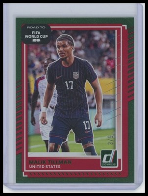 Malik Tillman Optic Green Prizm 3/5 2025-26 Donruss Road to FIFA World Cup #27