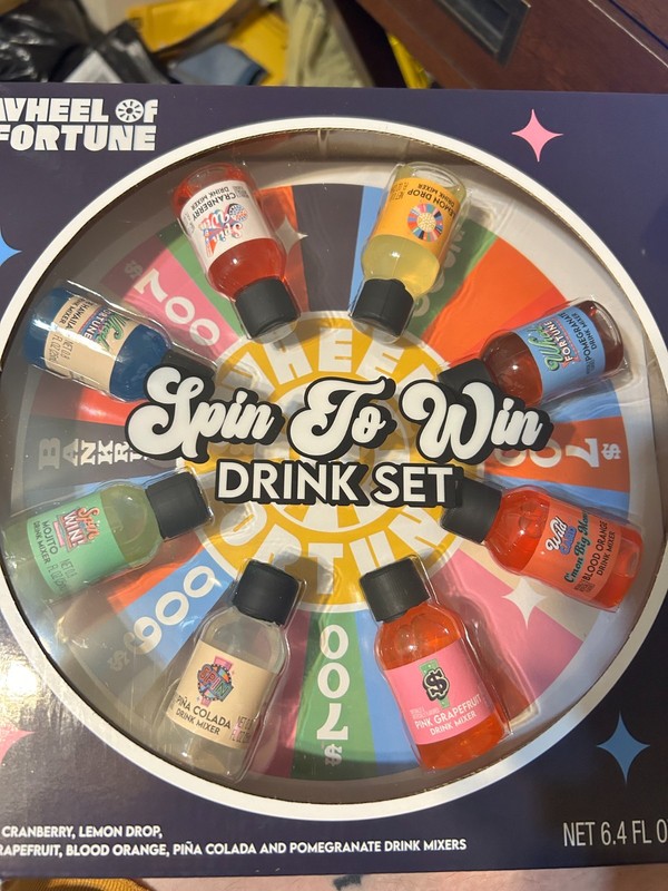 Wheel of Fortune Spin To Win Drink Set Includes Drink Mixers