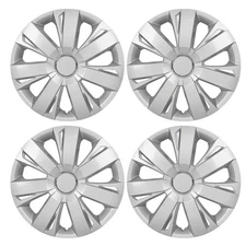Set of 4 16" Silver Snap On Hub Caps Wheel Rim Covers fit R16 Tire & Steel Rim