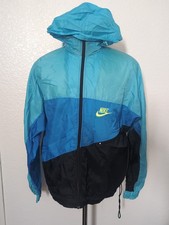 Vintage Nike Tri-color Windbreaker Blue Black Green Swoosh Large