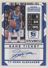 2020-21 Contenders Draft Picks Game Ticket Blue 31/99 Ty-Shon Alexander Auto 2u3