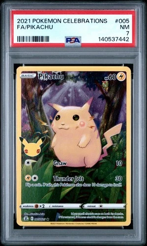2021 POKEMON CELEBRATIONS #005 FULL ART/PIKACHU PSA 7
