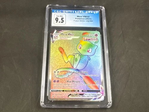 MEW VMAX 268/264 POKEMON FUSION STRIKE HOLO RARE RAINBOW CGC 9.5