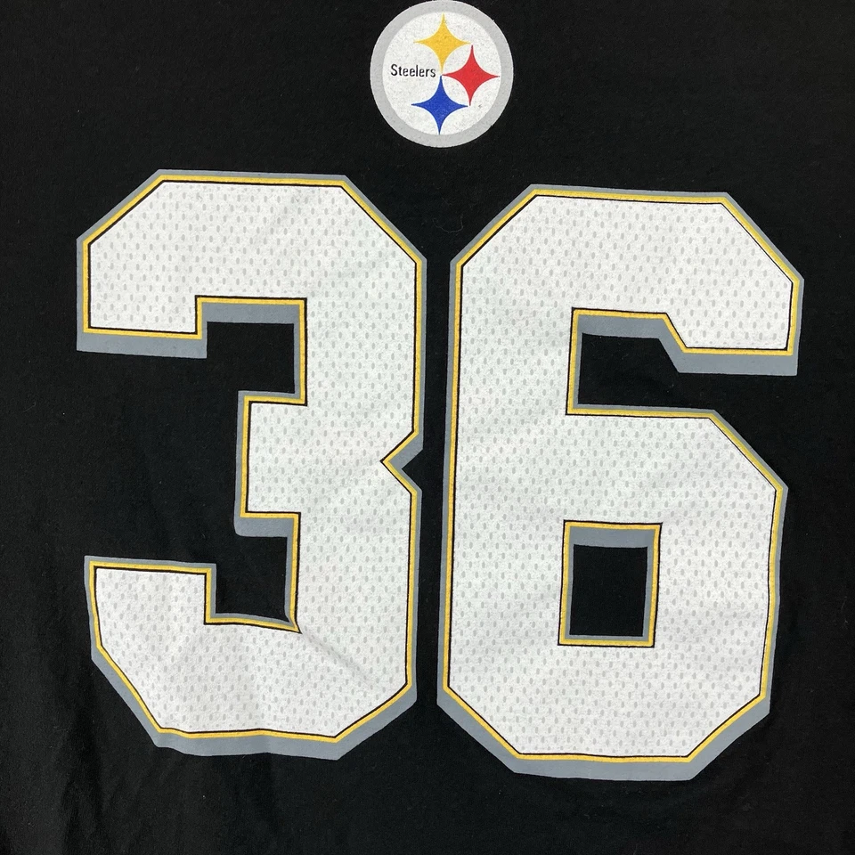STEELERS JEROME BETTIS #36 两面 2XL 黑色 T 恤名人堂 2015 — 第 3/4 张图片