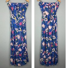 Forever 21 Beach Slits Front Strapless Cover Up Maxi Dress Size  L Open Back