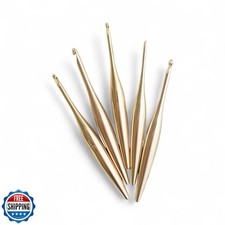 Furls Crochet Hook, Gold Streamline Metal Matte Finish and Polished, Ergonomi