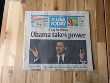 January 20 2009 Barack Obama Takes Power USA Today Newspaper 1/20/2009 Election