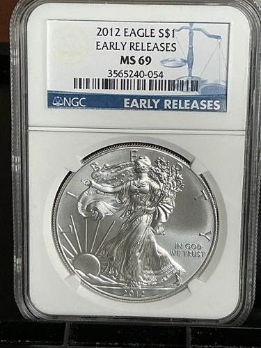 2012 AMERICAN SILVER EAGLE NGC MS69 EARLY RELEASES