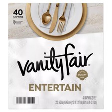 Vanity Fair Pre-Folded Dinner Napkins, 3-Ply, 40-Count