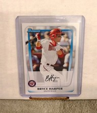 2011 Bowman Bryce Harper Prospects Rc Rookie Card #BP-1 Nationals Phillies. rookie card picture