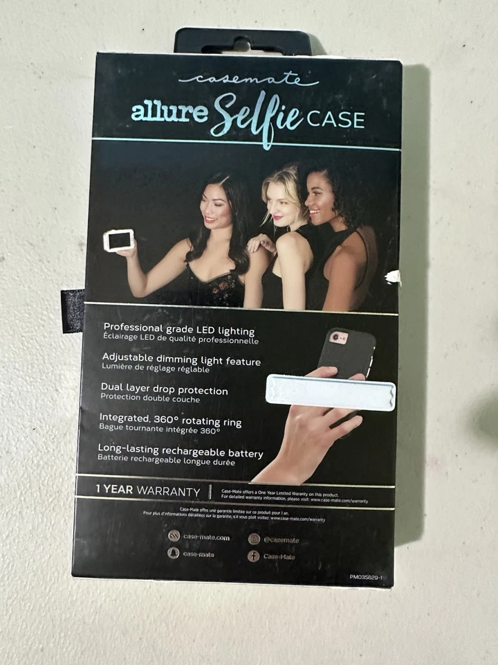 Funda iPhone Allure Selfie Por Casemate Luz LED iPhone 6/6S/7 Negra/Ver Desc Foto 3 de 4