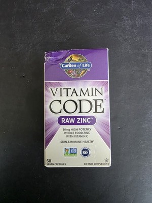Garden of Life- Vitamin Code- Raw Zinc 30mg- 60 caps |EXP 1/26|