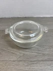 Vintage Pyrex  Clear Glass 10 oz Mini Casserole Dish w Lid