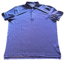 NWT Johnnie-O Navy Performance Navy Blue Polo Feris Pattern Men’s XL MSRP $98