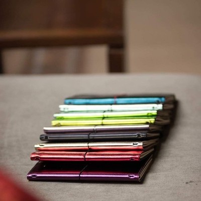 LOUISE CARMEN Notebook Cover Genuine Leather Handmade A6 Slim  Pocket Size