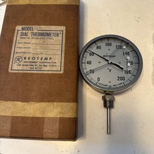 REOTEMP Bimetal Stainless Steel Dial Thermometer, Model VR SE NOS