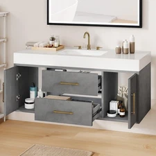 48 Inch Floating Bathroom Vanity With 2 Drawers Wall Mounted Storage Cabinet