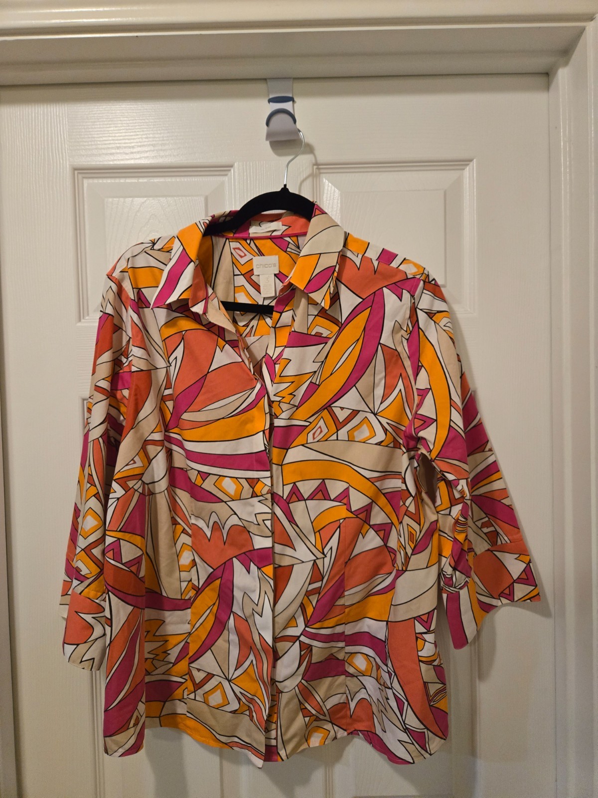 Chicos size extra large button down collared blou… - image 6