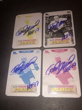 JSA Auto Teemu Selanne Signed Leaf Pro Set Printing Plate 1/1 Set of 4 Cards