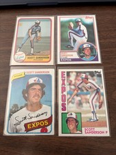 Scott Sanderson 4 card lot 1980 1983 84 Topps 1981 Fleer Montreal Expos vintage