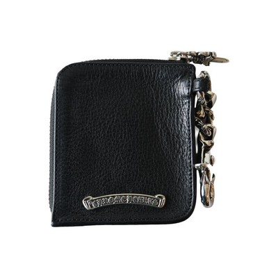 Chrome Hearts Tiny Zip Leather Coin Pouch Wallet Black | eBay